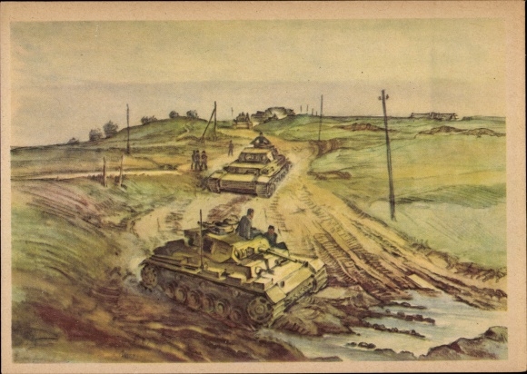 Artist PC Hensel, German Wehrmacht, Rolling Panzer III