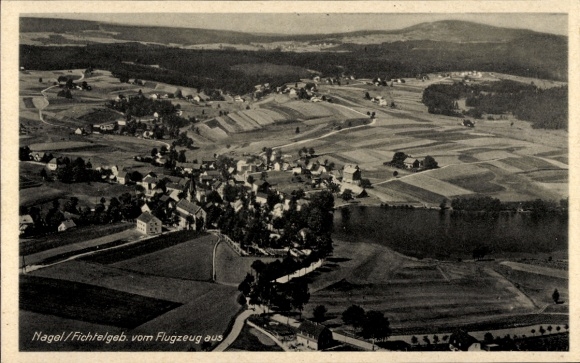 Postcard Nagel in the Fichtelgebirge Upper Franconia, aerial photograph