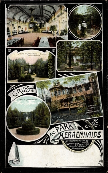 Postcard Herrenhaide Burgstädt in Saxony, Herrenhaide Park, concert establishment