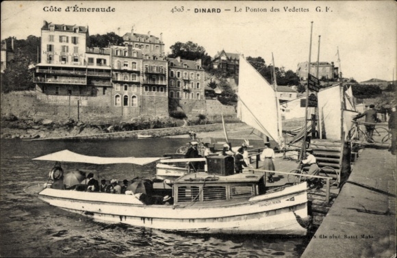 CPA Dinard Ille-et-Vilaine, Le Ponton des Vedettes