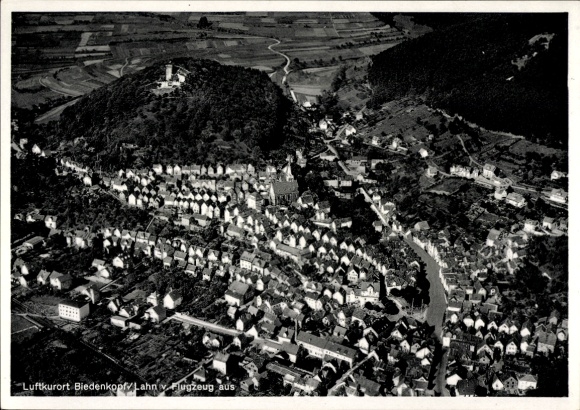 Postcard Biedenkopf on the Lahn, aerial photograph