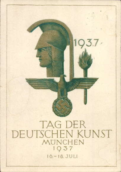Artist Postcard Munich, Day of German Art 16-18 July 1937