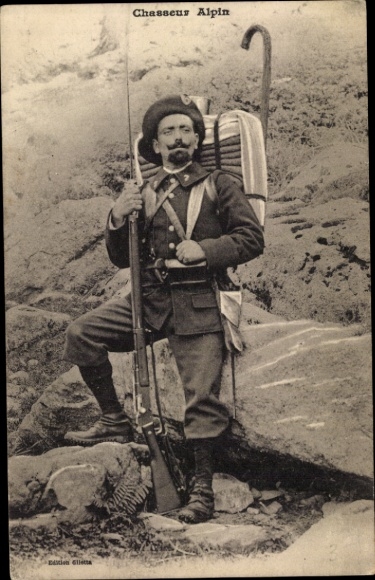Postcard Alpine Hunter, Man with Rifle