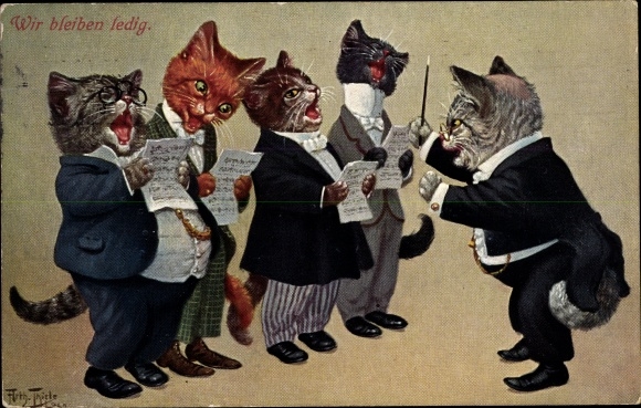 Artiest Ak Thiele, Arthur, We blijven vrijgezel, Gehumaniseerde katten als zangers, dirigent