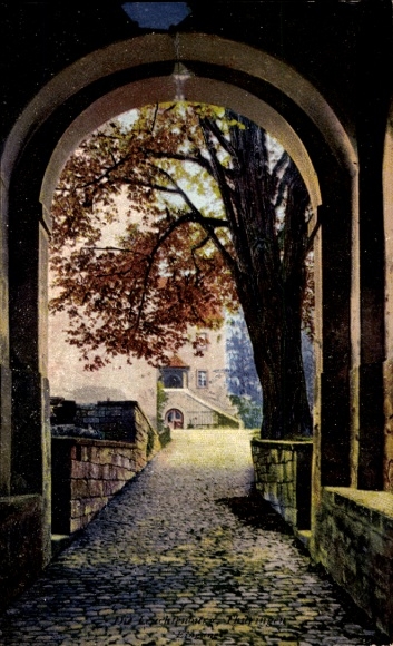 Ak Seitenroda in Thüringen, Leuchtenburg, Eingang