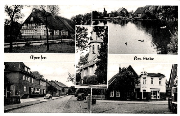 Ak Apensen in de wijk Stade in Nedersaksen, stadsgezichten, kerk