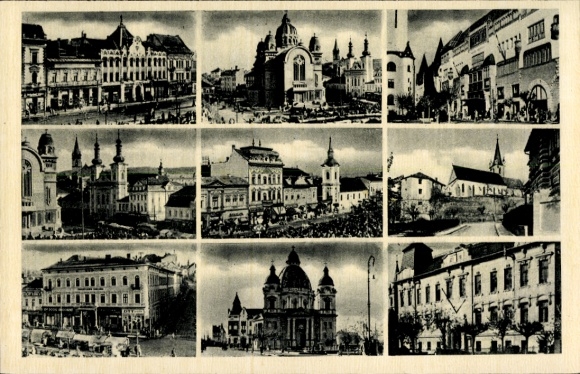 Ak Târgu Mureș Neumarkt am Mieresch Marosvásárhely Transsylvanië Roemenië, gedeeltelijke weergaven