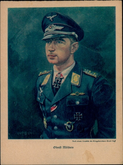 Ak Ritterkreuzträger Oberst Werner Mölders, Luftwaffe, Kommodore JG 51, General der Jagdflieger
