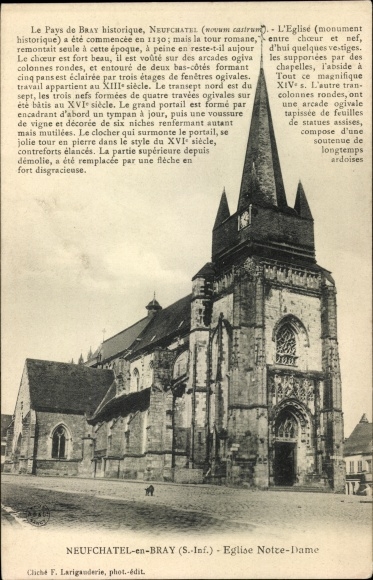 Ak Neufchâtel en Bray Seine Maritime, Notre Dame-kerk