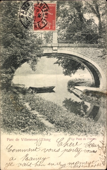 CPA Saint Germain et Laye Yvelines, Parc de Villeneuve L'Etang, Le Pont de Pierres