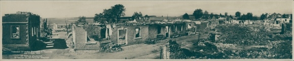 Panorama picture Teuschnitz in the Franconian Forest, fire site September 2nd, 1929