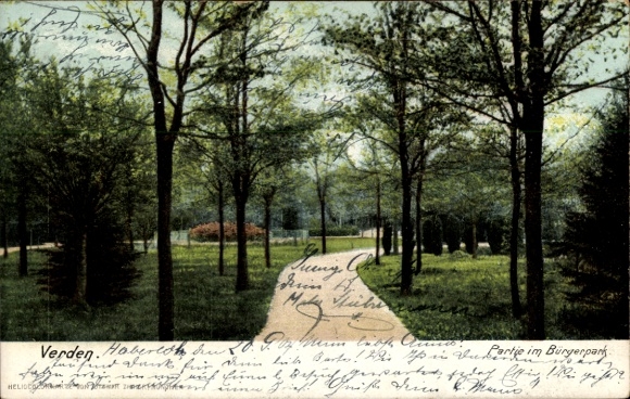 Postcard Verden an der Aller, Bürgerpark