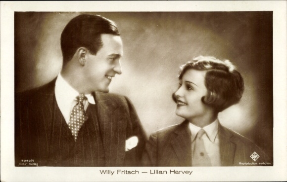 Ak Schauspieler Willy Fritsch, Schauspielerin Lilian Harvey, Portrait