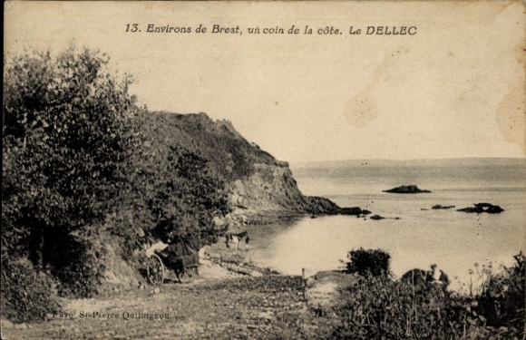 Postcard Le Dellec Plouzané Finistère, corner of the coast