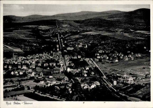 Postcard Bad Soden am Taunus Hessen, aerial photograph of Bad Soden, rural surroundings, built-up area