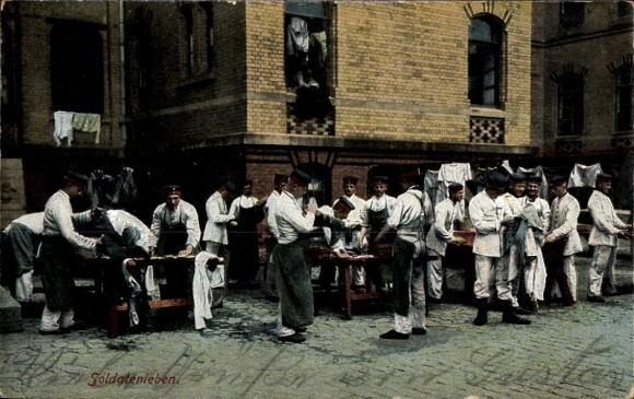 PC German soldiers washing, Imperial era
