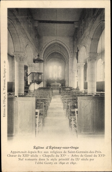Ak Êpinay sur Orge Essonne, Interior de l&#39;Eglise