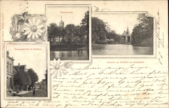 Passepartout Postcard Delden Gelderland, Straatgezicht, Twiekel