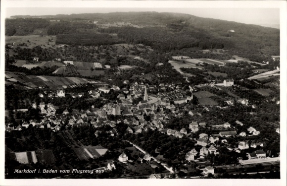 Postcard Markdorf Bodenseekreis Baden, aerial photograph