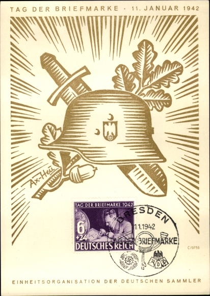 Künstler Ak Axster Heudtlaß, Tag der Briefmarke 1942