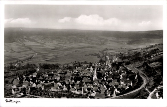Postcard Röttingen an der Tauber Lower Franconia, aerial photograph