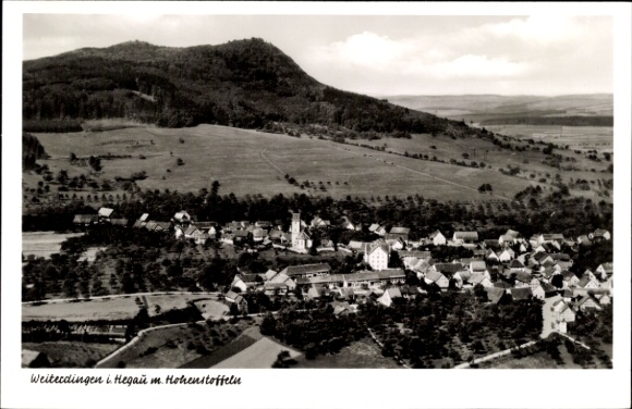 Postcard Weiterdingen Hilzingen im Hegau, aerial photograph, Hohenstoffeln