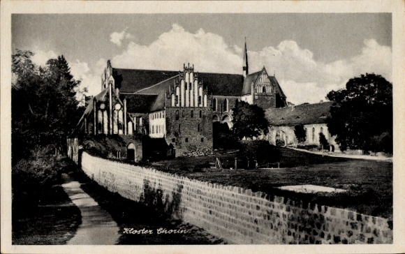 Postcard Chorin in der Mark, monastery of Cistercian monks, best-preserved monastery ruins