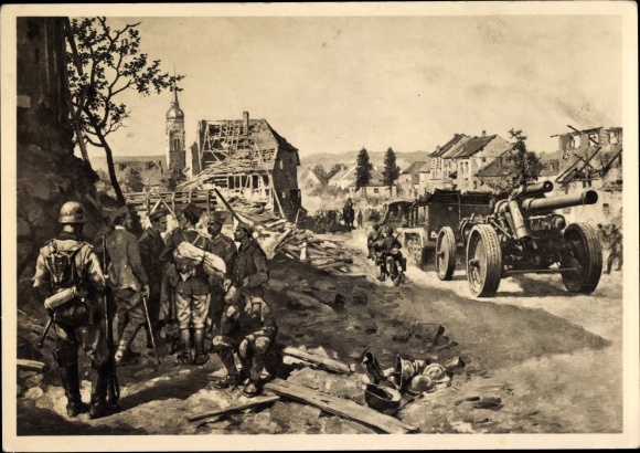 Künstler Ak Handel Manzetti, E. v., Vormarsch des XII. A. K. durch Johannes Rohrbach, HDK 369