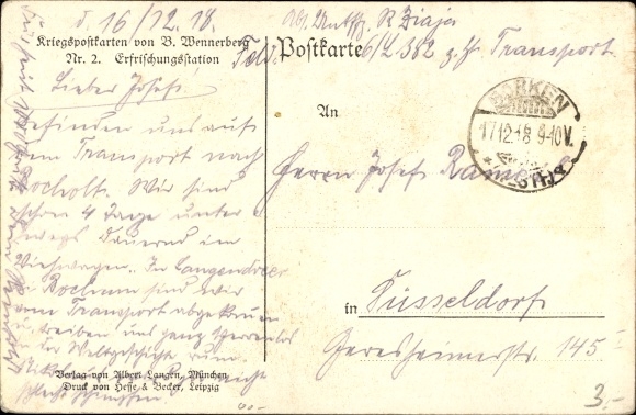 KP artysty Wennerberg, B., bufet, żołnierze otrzymują napoje, pociąg, kobiety