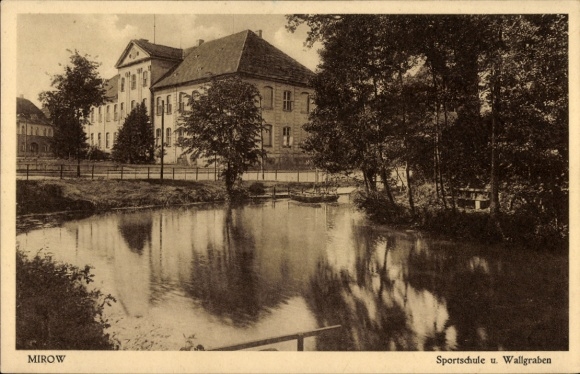 Ak Mirow Mecklenburg Merengebied, Sportschool, Wallgraben