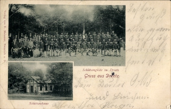 Ak Dreetz in der Mark, Schützengilde, Schützenhaus