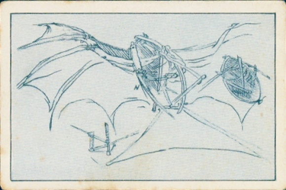 Collector's card The Conquest of the Air, Part I No. 3, Leonardo da Vinco