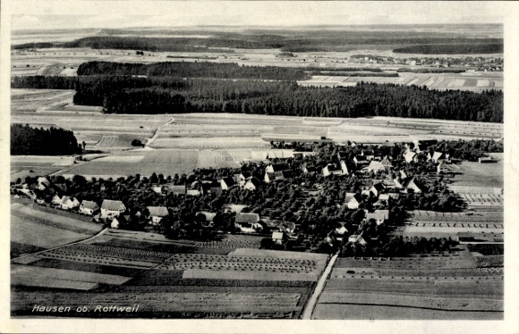 Ak Hausen Rottweil am Neckar, Fliegeraufnahme