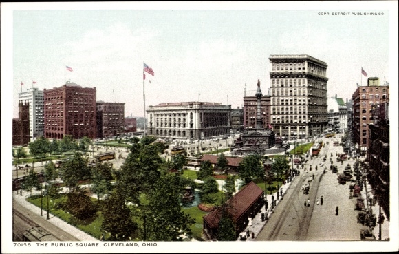 Ak Cleveland Ohio VS, openbaar plein