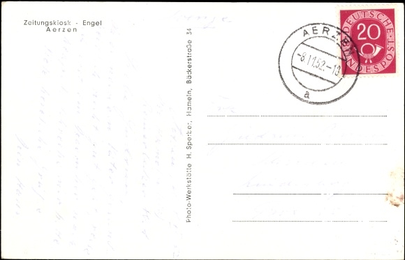 Postcard Aerzen in the Weserbergland, war memorial, Osterstrasse
