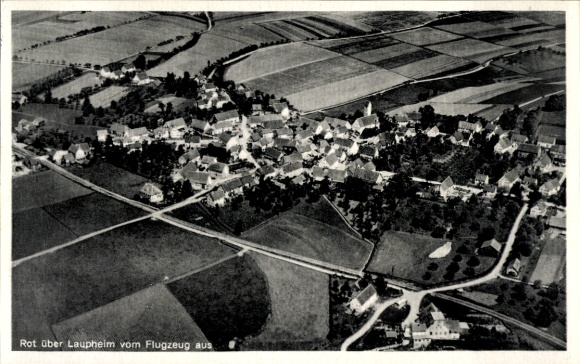 Postcard Rot (near Laupheim) Burgrieden in Upper Swabia Württemberg, aerial photograph