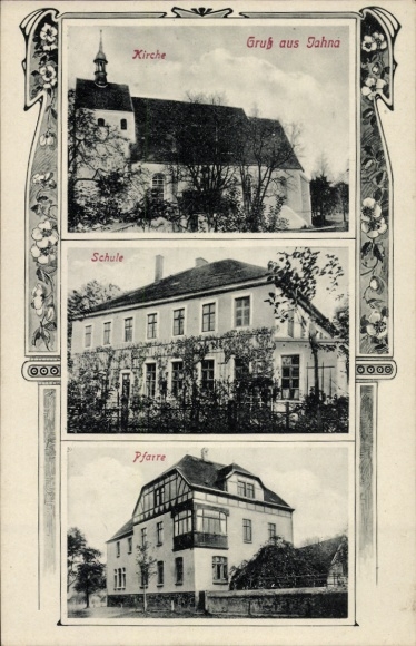 Ak Jahna Käbschütztal Sachsen, Kirche, Schule, Pfarre
