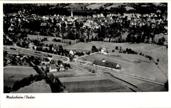 Postcard Meckesheim in Baden Kurpfalz, aerial photograph