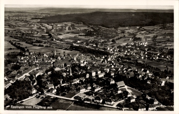 Postcard Eppingen in Baden, aerial photograph