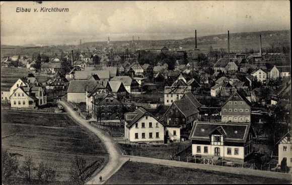 Ak Eibau Kottmar in der Oberlausitz, Ort vom Kirchturm aus gesehen