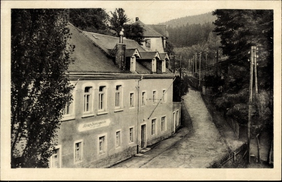 Postcard Dönschten Dippoldiswalde Eastern Ore Mountains, commission restaurant Waldesruh, Chemnitz school camp