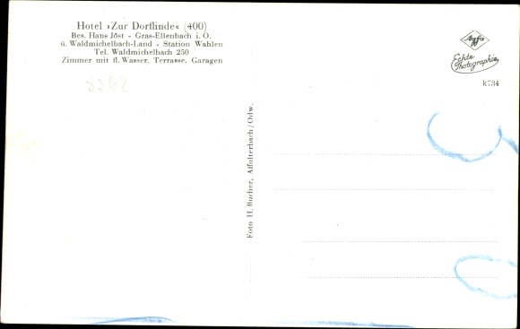 Postcard Grasellenbach in the Odenwald, Hotel Zur Dorflinde