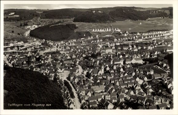 Postcard Tailfingen Albstadt in the Zollernalbkreis, aerial photograph
