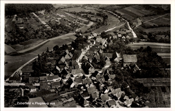 Postcard Zaberfeld in Württemberg, aerial photograph