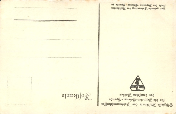 Artist Postcard Amtsberg, Otto, Defying all forces, preserving the work, Zeppelin Eckener donation