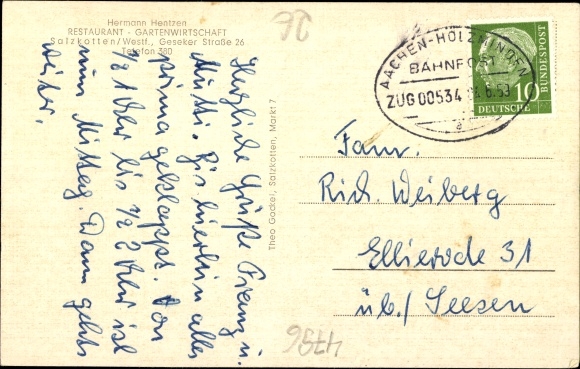 Postcard Salzkotten in North Rhine-Westphalia, restaurant, interior view, Geseker Straße 26