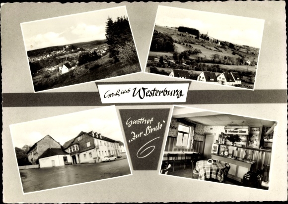 PC Westerburg in the Westerwald, Gasthof zur Linde, town view, panorama, interior view