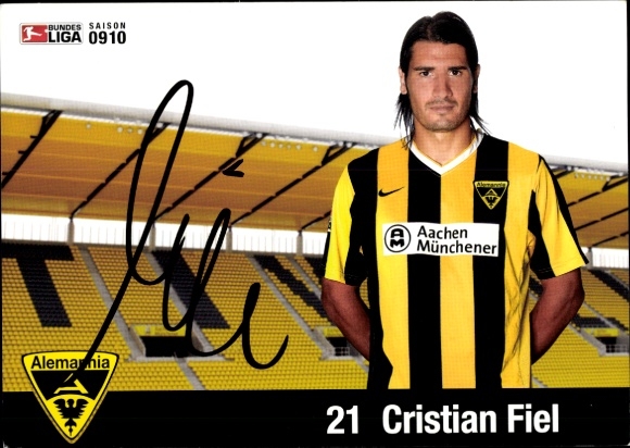 Autogrammkarte Fußballer Christian Fiel, Alemannia Aachen, Autogramm
