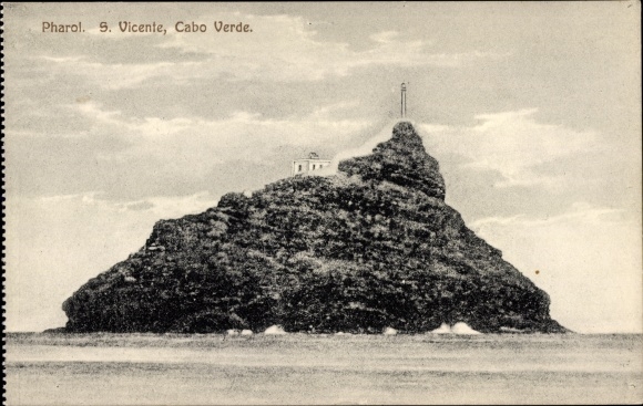 Ak São Vicente Cabo Verde Kap Verde, Blick zum Leuchtturm