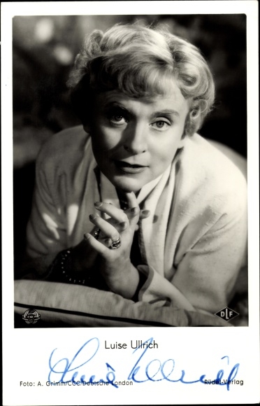 Postcard actress Luise Ullirch, portrait, autograph